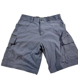 Orvis Shorts Mens 32 Blue Stretch Nylon Hiking Outdoors Flaws*